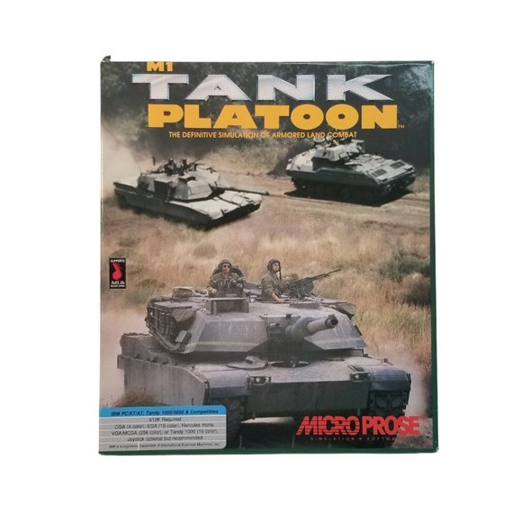 Vintage PC Game Tandy DOS 5.15" Floppy Disc Game: M1 Tank Platoon Micro Prose 98